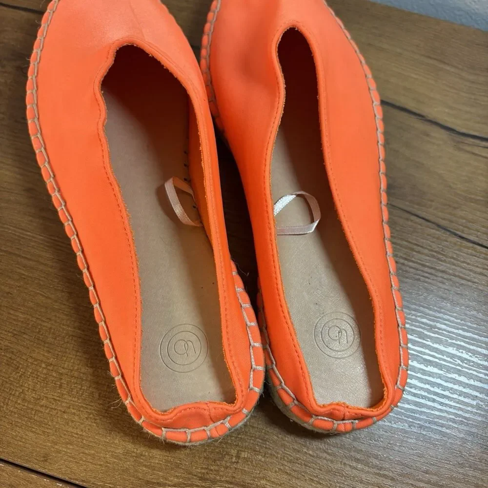 Urban Outfitters Neoprene Neon Orange Espadrille Slip-On Size 6 M